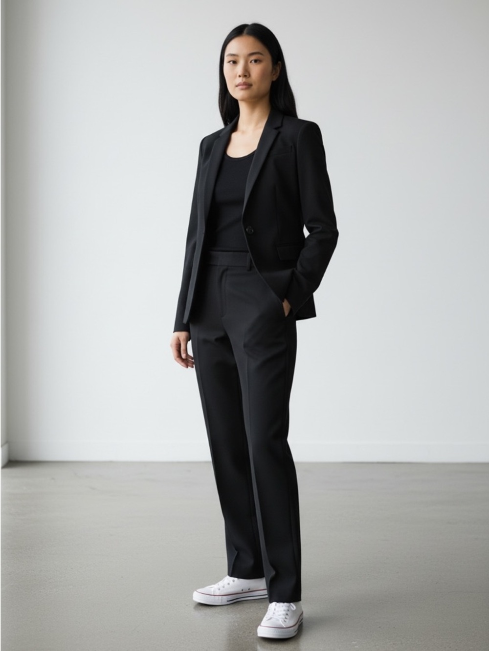 Burberry London Black Wool Single Breasted Blazer Size 4 *Flawed Gem